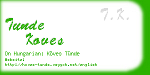 tunde koves business card
