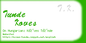 tunde koves business card